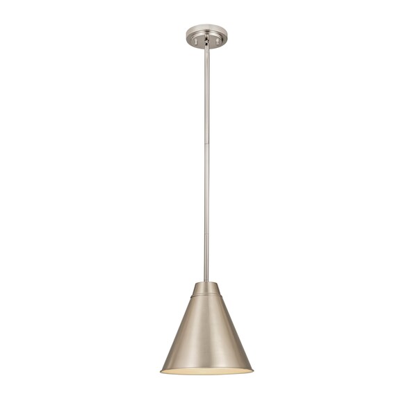 Z-Lite Eaton 1 Light Pendant, Brushed Nickel 6011P12-BN - main